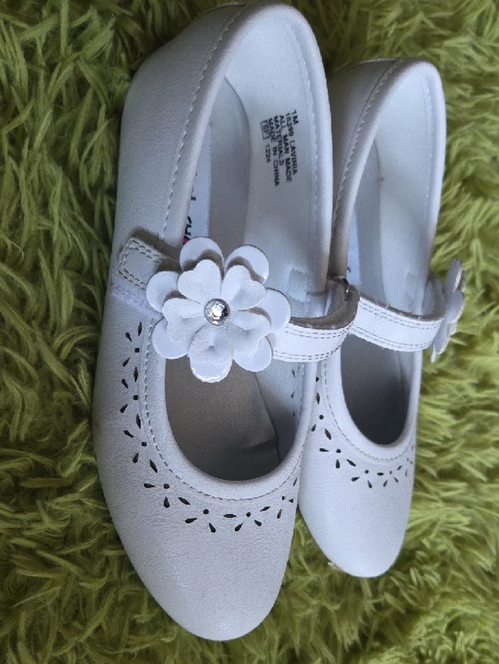 Rachel Shoes White Floral Mary Jane Girls' Dress Shoes‎